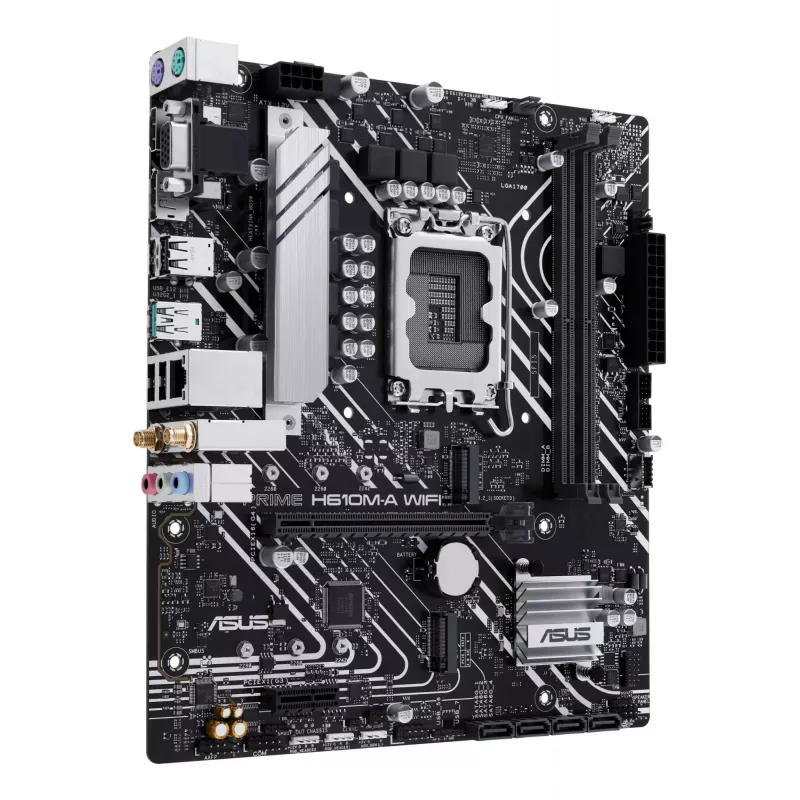 Motininė plokštė ASUS PRIME H610M-A WIFI — Intel H610, LGA 1700, micro ATX, DDR5, 2x DIMM, Wi‑Fi 5, 7.1 garso