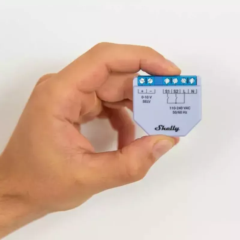 Dimmerius Shelly Plus 0-10V įmontuojamas mėlynas pilkas belaidis valdymas 110-240V