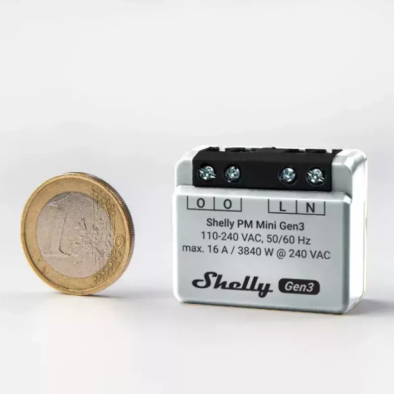 Smart jungiklis Shelly PM Mini Gen3 belaidis 110-240V 1.2W
