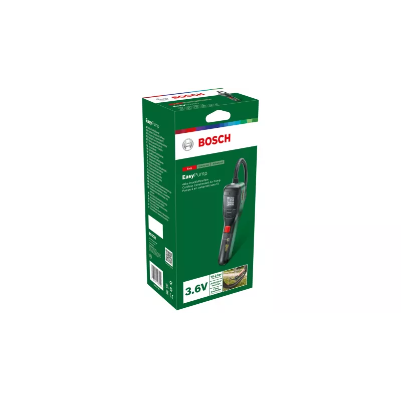 Belaidis elektrinis siurblys Bosch 0.603.947.000 (EasyPump) – nešiojamas, 10 bar, 3000 mAh, USB-C, 10 l/min su žarna ir priedais