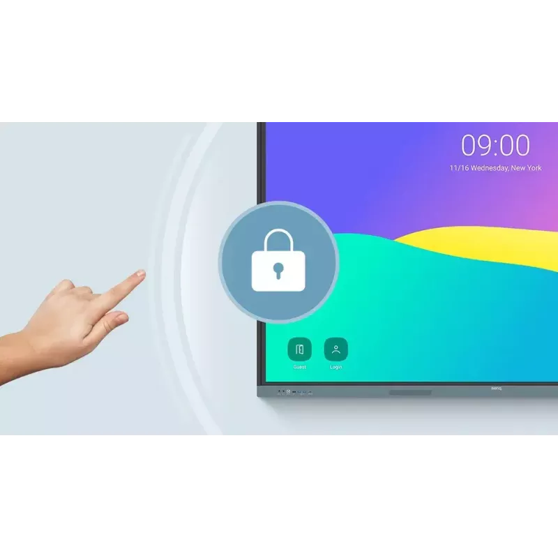 BenQ RE6504 interaktyvus ekranas 165,1 cm (65 colių) 450 cd/m² 4K Ultra HD juodas, pilkas su liečiamuoju ekranu ir integruotu procesoriumi Android