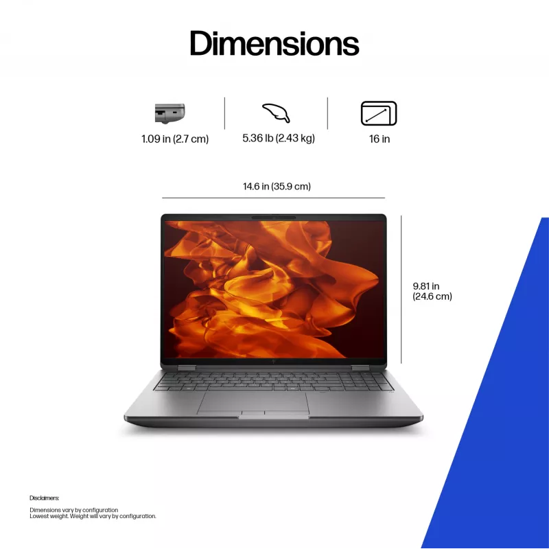 HP ZBook Fury G1i nešiojama darbo stotis su Intel Core Ultra 9 285HX, 40,6 cm (16 colių) WQXGA ekranu, 64 GB DDR5-SDRAM, Wi-Fi 7 (802.11be), Windows 11 Pro, AI kompiuteris