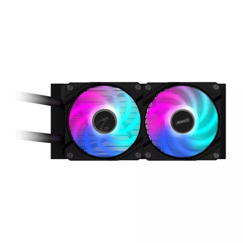 GIGABYTE AORUS WATERFORCE II 240 AIO skystas aušintuvas procesoriui - 2x120mm ARGB ventiliatoriai, slydimo fiksavimo mechanizmas, DAISY-CHAIN, suderinamas su Intel LGA 1851 ir AMD AM5