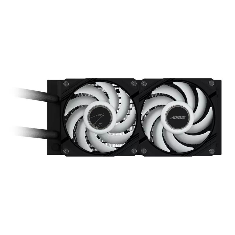 GIGABYTE AORUS WATERFORCE II 240 AIO skystas aušintuvas procesoriui - 2x120mm ARGB ventiliatoriai, slydimo fiksavimo mechanizmas, DAISY-CHAIN, suderinamas su Intel LGA 1851 ir AMD AM5