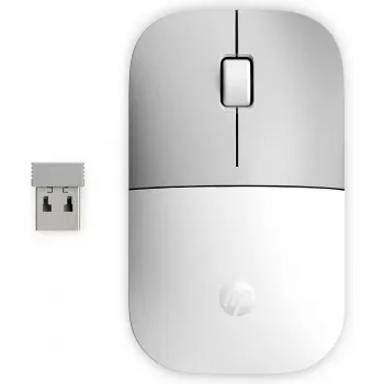HP Z3700 keraminė balta belaidė pelė, ambidekstrinė, optinė, RF belaidė, 1200 DPI, sidabrinė, balta