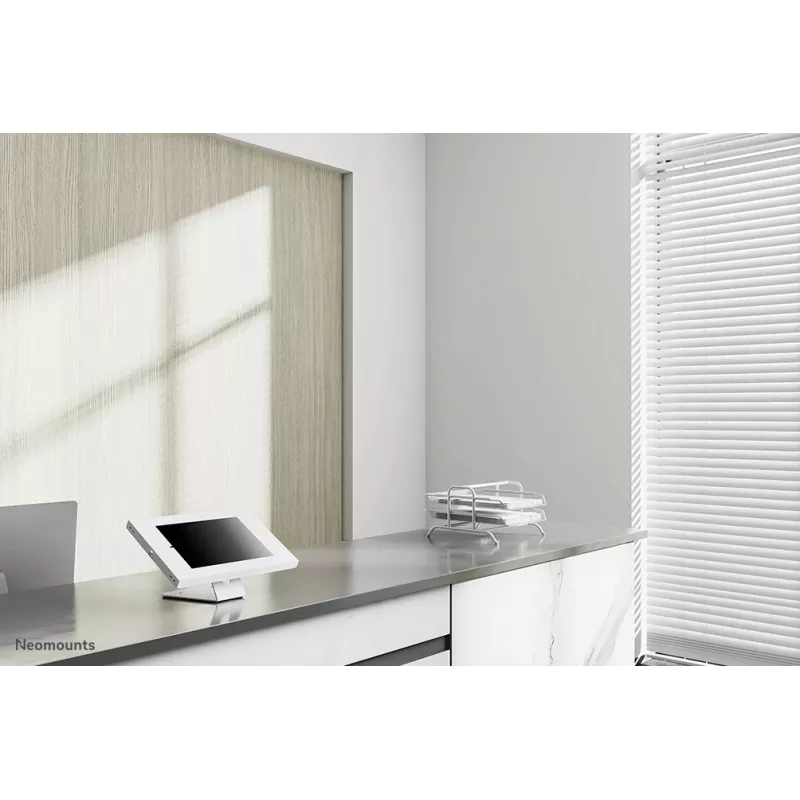 Neomounts DS15-630WH1 planšetinio kompiuterio stovas stalviršiui ir sienai 9,7-11 colių – su užraktu