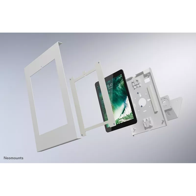 Neomounts DS15-630WH1 planšetinio kompiuterio stovas stalviršiui ir sienai 9,7-11 colių – su užraktu