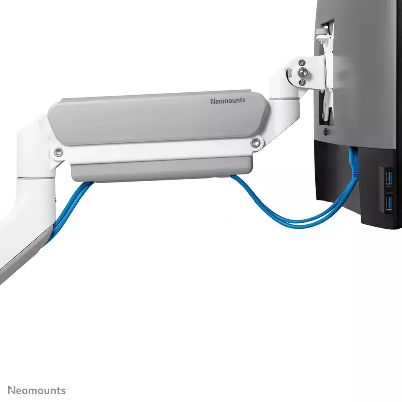 Neomounts DS70-450WH1 monitoriaus laikiklis 17-42 colių – dujinė spyruoklė – Topfix – 180° stabdis