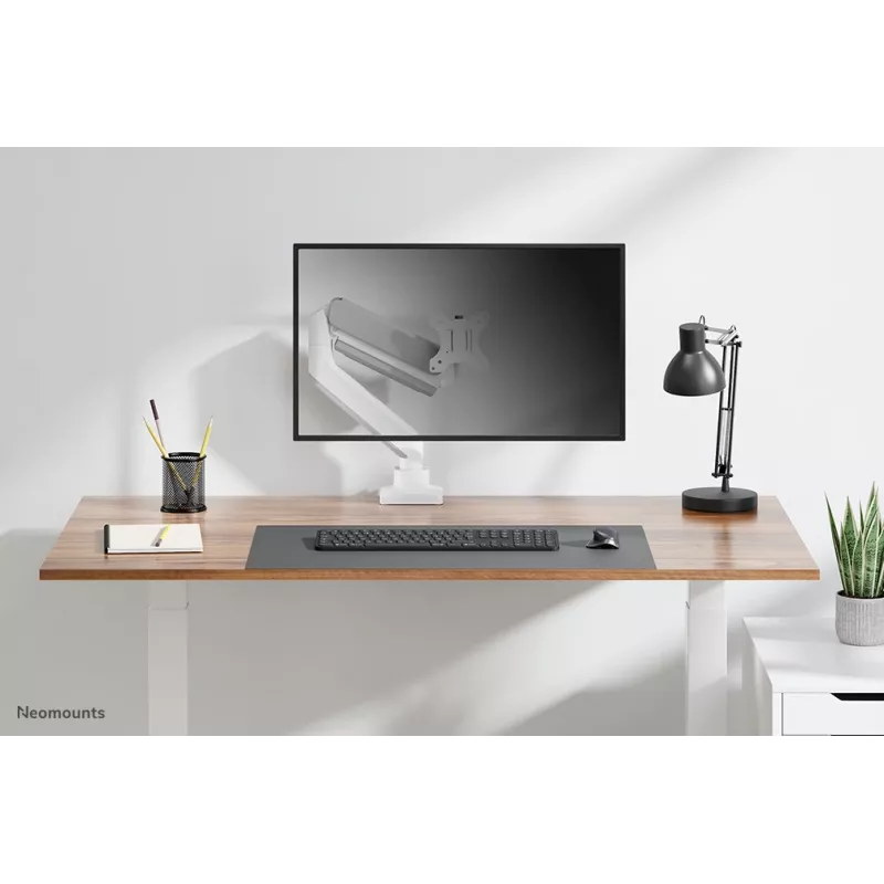 Neomounts DS70-450WH1 monitoriaus laikiklis 17-42 colių – dujinė spyruoklė – Topfix – 180° stabdis