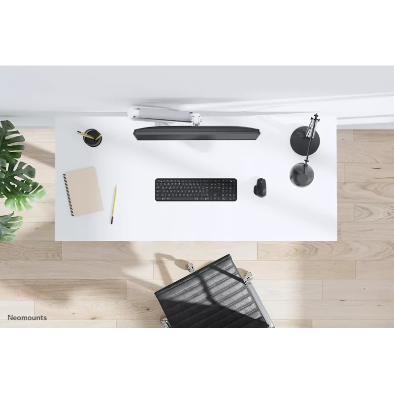 Neomounts DS70-450WH1 monitoriaus laikiklis 17-42 colių – dujinė spyruoklė – Topfix – 180° stabdis
