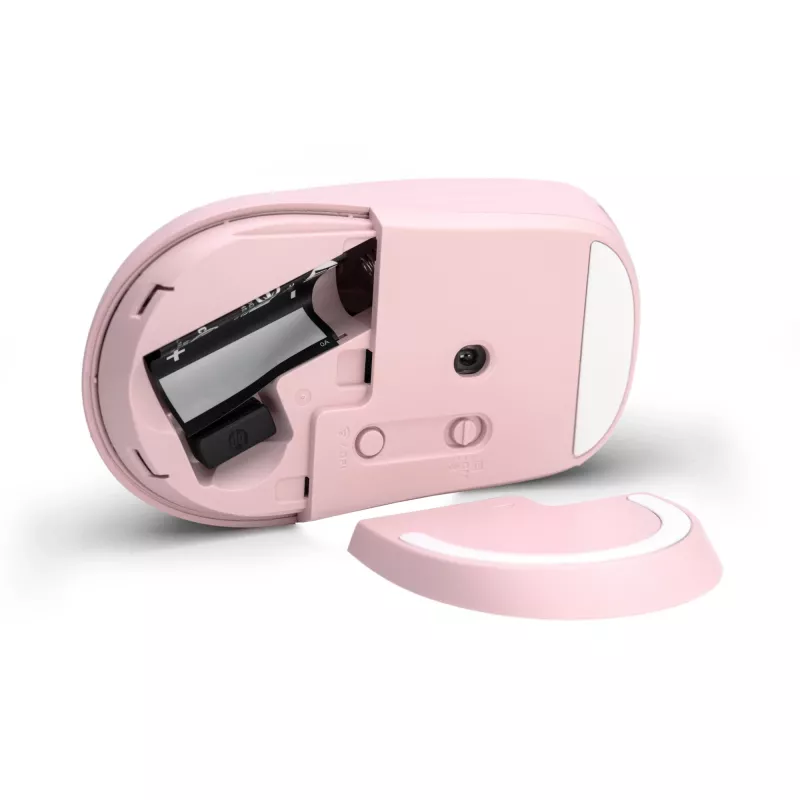 HP 400 Quiet Pink belaidė pelė, ambidekstrinė, RF belaidis + Bluetooth, 6000 DPI, rožinė