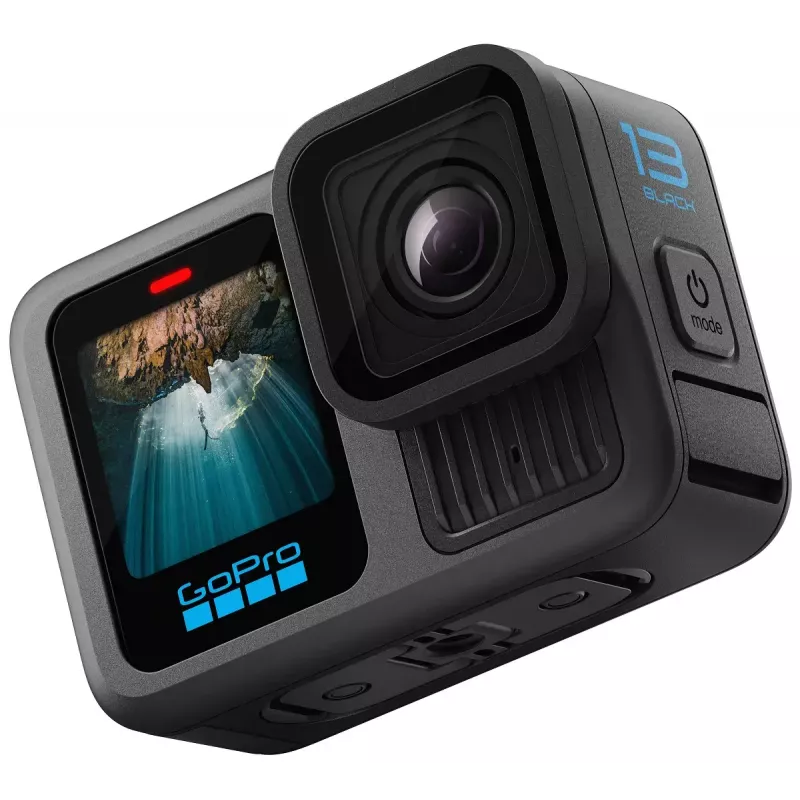 Veiksmo kamera GoPro HERO13 Black rinkinys – 5.3K Ultra HD, 27,6 MP CMOS, 240 fps, 2,27 colio LCD, 2x skaitmeninis priartinimas, stereo WAV garsas