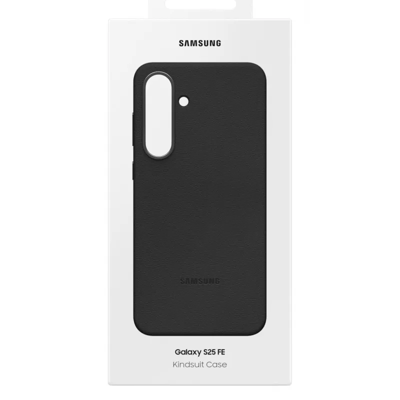 Samsung Kindsuit Faux Leather Dėklas Samsung Galaxy S25 FE, Juodas
