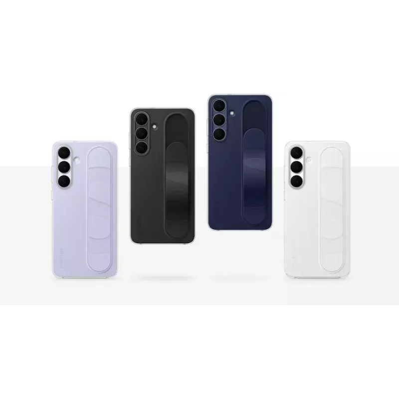 Stovimoji rankena dėklas Samsung Galaxy S25 FE — Baltas su staliniu stovu