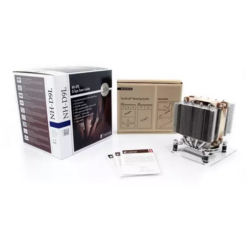 CPU aušintuvas Noctua NH-D9L, 92 mm ventiliatorius, 95×95×110 mm radiatorius, 2000 RPM, 78,9 m³/h oro srautas, suderinamas su AM4/AM5/LGA115x/LGA1200/LGA1700