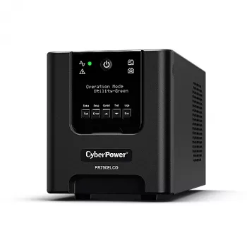 Nepertraukiamo maitinimo šaltinis CyberPower PR750ELCD, linijinis-interaktyvus, 0.75 kVA, 675 W, 6 lizdai C13