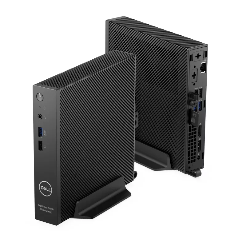 Plonasis klientas DELL OptiPlex 3000 su Intel Pentium Silver N6005 2 GHz, 8 GB operatyviosios atminties, 256 GB SSD, Windows 10 IoT Enterprise, 1,1 kg, juodos spalvos