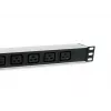 Equip 333319 maitinimo paskirstymo blokas (PDU) 6 AC lizdai 1U juoda