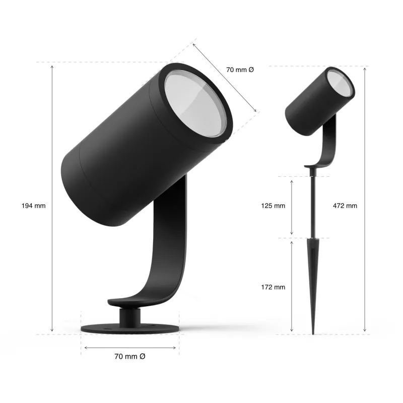 Prožektorius Philips Hue White and Colour Ambiance Lily Outdoor 1741430P7