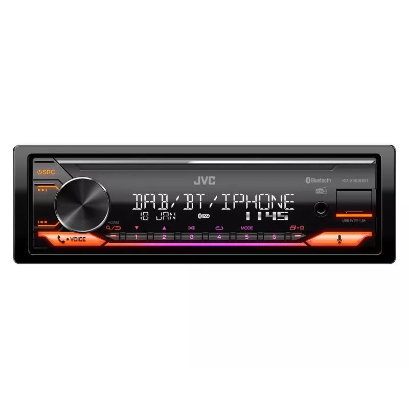 JVC KD-X482DBT Juoda 200 W Bluetooth automobilinis imtuvas