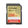 SDXC atminties kortelė SANDISK UHS-I Extreme 256 GB — skaitymas 180 MB/s, rašymas 130 MB/s, U3/V30, 10 klasė