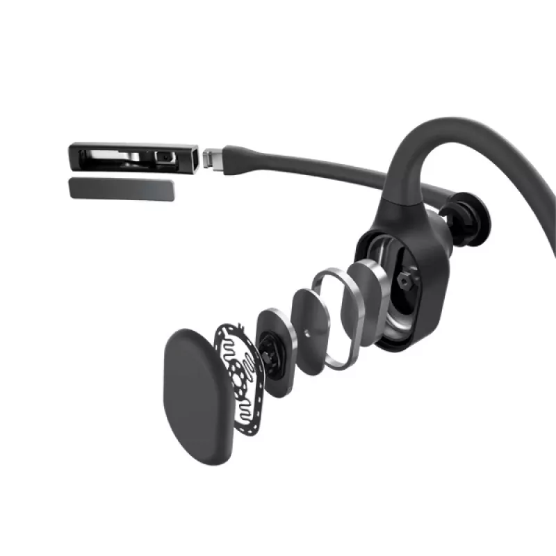 SHOKZ C110-AI-BK-EN belaidės ausinės su ausų kabliuku, juodos