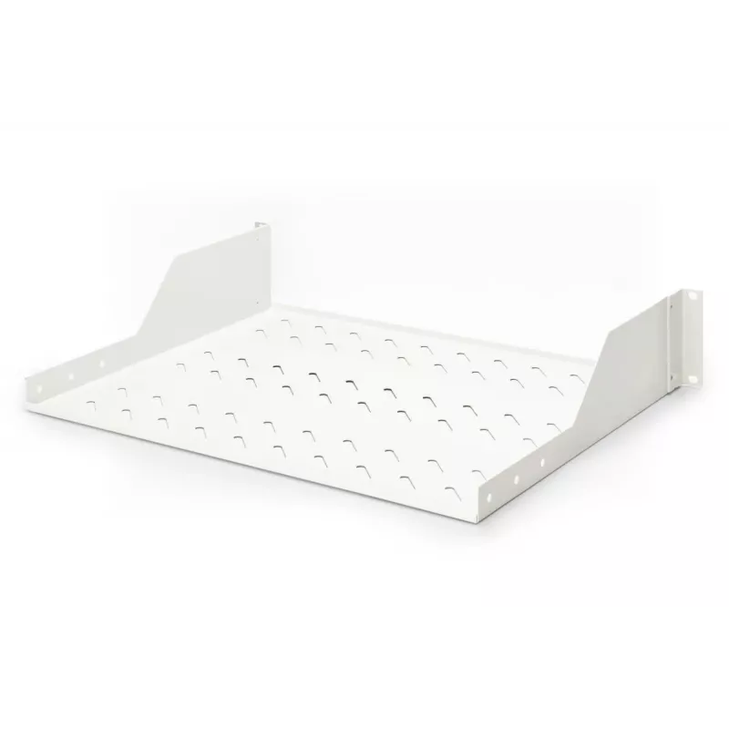DIGITUS 2U fiksuota lentyna su ventiliacija, pilka (RAL 7035), iki 25 kg, 85x483x350 mm