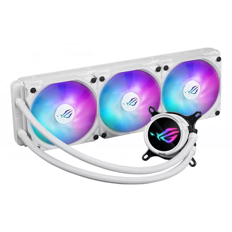 ASUS ROG Strix LC III 360 ARGB White Edition procesoriaus skysčio aušintuvas, 360 mm, baltas