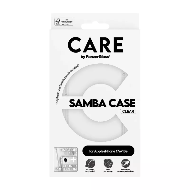 Dėklas PanzerGlass CARE Fashionable Case Samba Skaidrus iPhone 16e