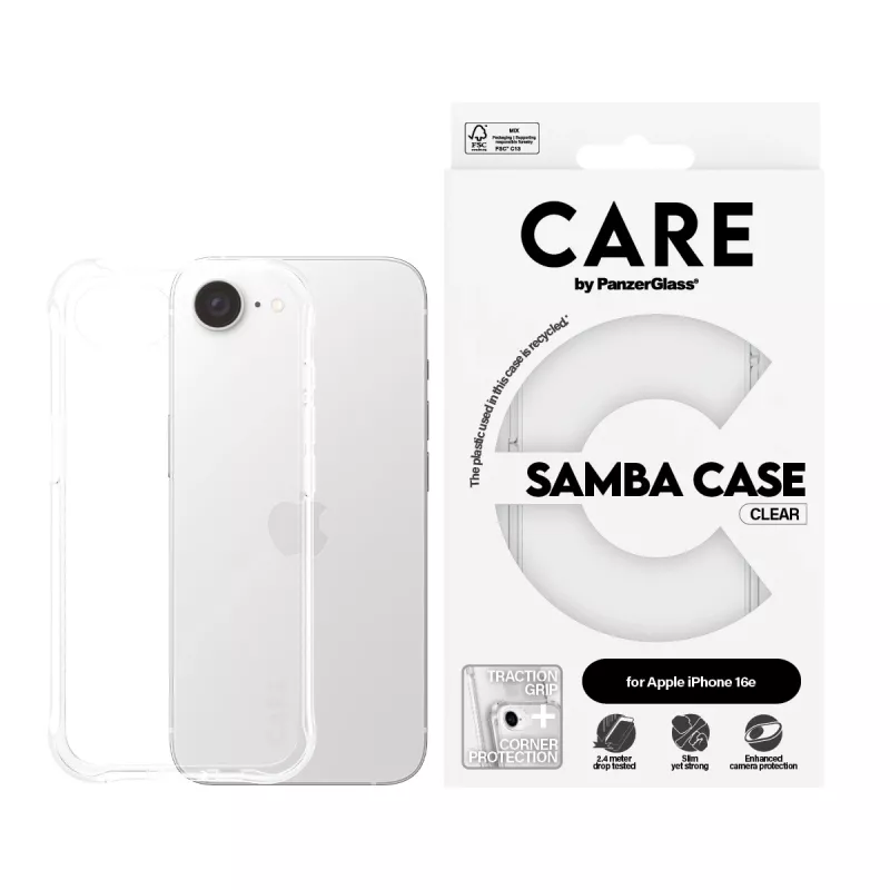 Dėklas PanzerGlass CARE Fashionable Case Samba Skaidrus iPhone 16e