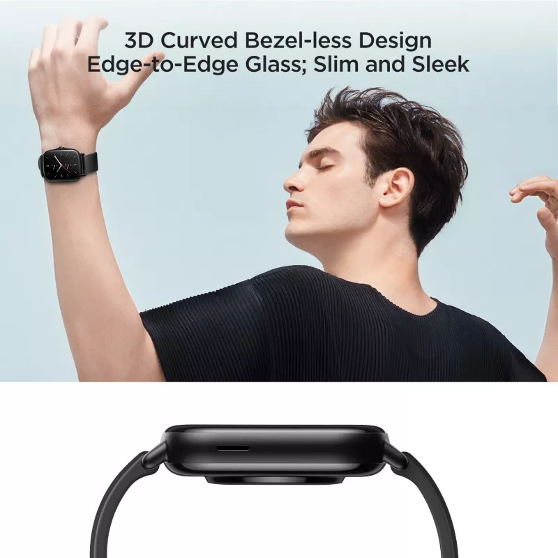 Amazfit GTS 2 4.19 cm (1.65 colio) AMOLED 43 mm Skaitmeninis 348 x 442 pikseliai Liečiamas ekranas Juodas Wi-Fi GPS