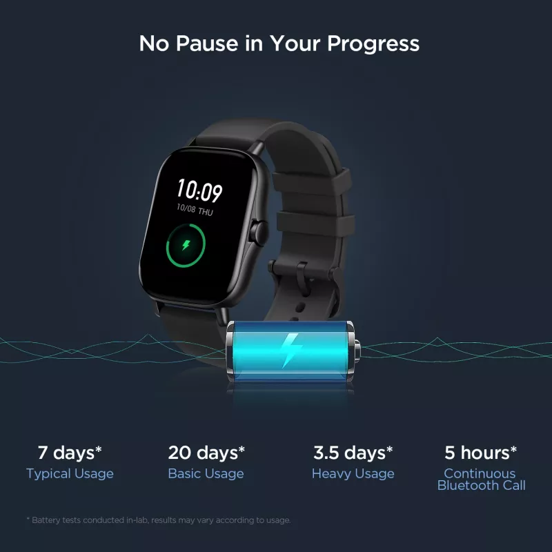 Amazfit GTS 2 4.19 cm (1.65 colio) AMOLED 43 mm Skaitmeninis 348 x 442 pikseliai Liečiamas ekranas Juodas Wi-Fi GPS