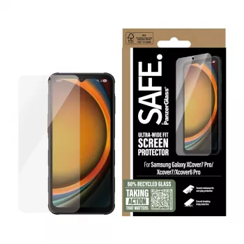 PanzerGlass SAFE. apsauginis stiklas Samsung Galaxy Xcover7 Pro | Xcover7 | Xcover6 Pro | Ultra-Wide Fit