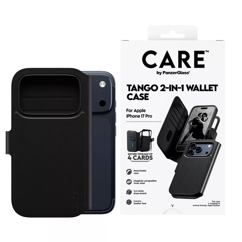 PanzerGlass CARE™ by ® Tango 2-in-1 Wallet Case su MagSafe, skirtas iPhone 17 Pro