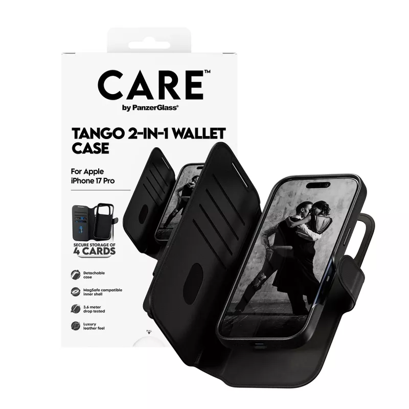 PanzerGlass CARE™ by ® Tango 2-in-1 Wallet Case su MagSafe, skirtas iPhone 17 Pro