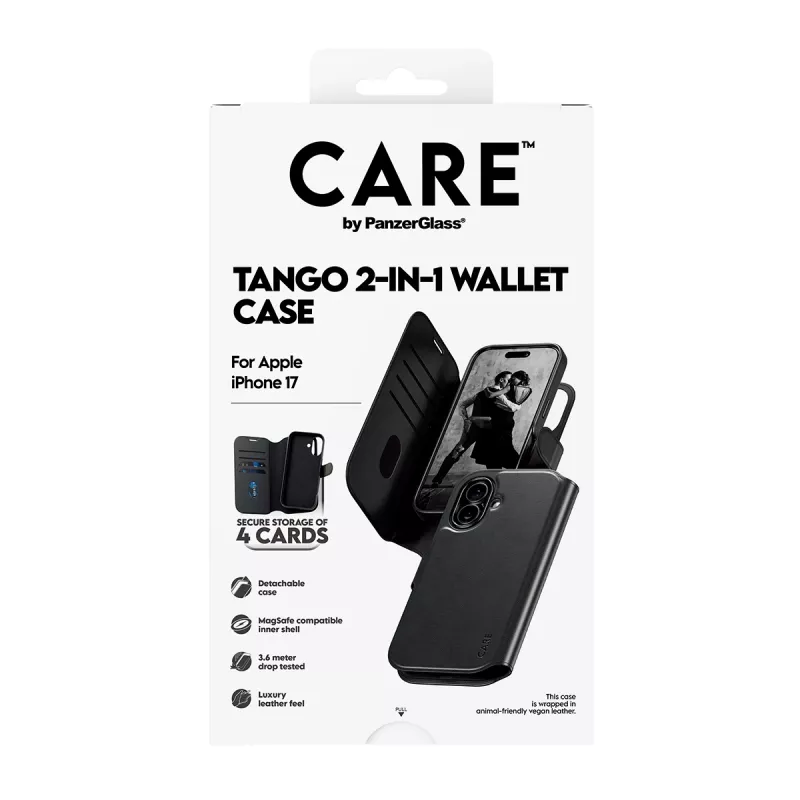 PanzerGlass CARE™ by ® Tango 2-in-1 dėklas su pinigine ir MagSafe iPhone 17