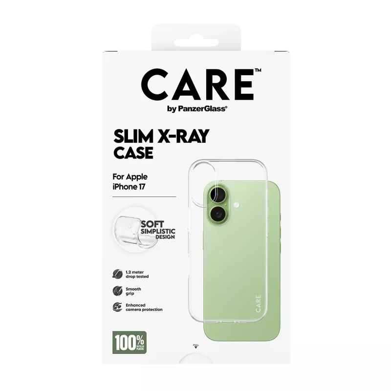 Dėklas telefonui PanzerGlass Fashionable Case Transparent X-Ray Soft Basic, skirtas iPhone 17