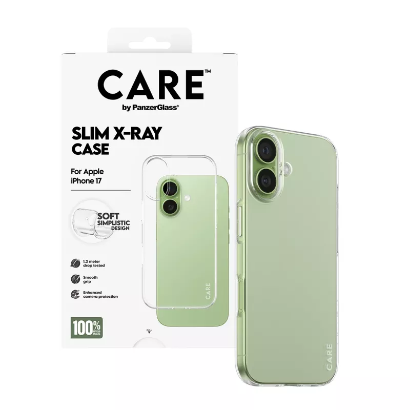 Dėklas telefonui PanzerGlass Fashionable Case Transparent X-Ray Soft Basic, skirtas iPhone 17