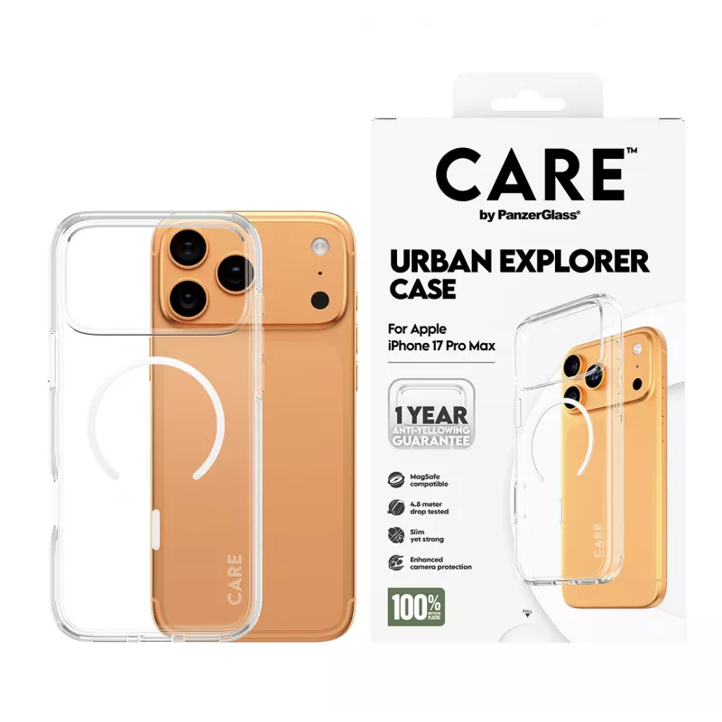 Dėklas PanzerGlass CARE by Flagship Case Transparent Urban Explorer White MagSafe iPhone 17 Pro Max