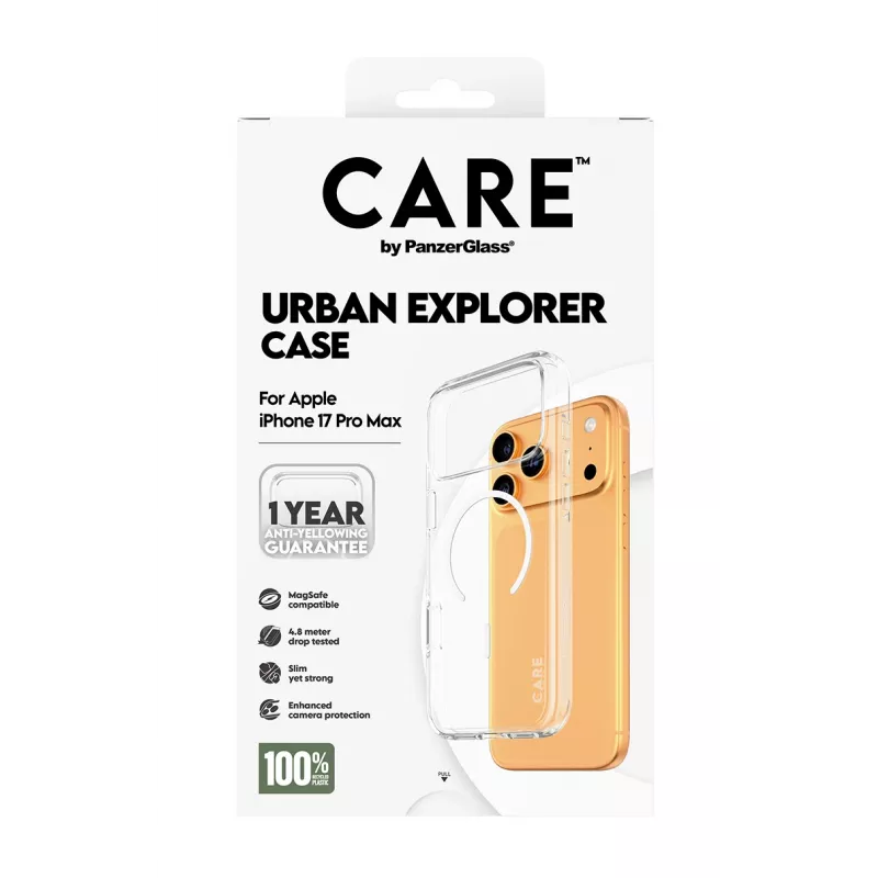 Dėklas PanzerGlass CARE by Flagship Case Transparent Urban Explorer White MagSafe iPhone 17 Pro Max