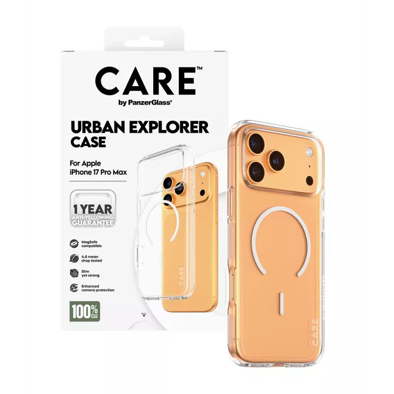 Dėklas PanzerGlass CARE by Flagship Case Transparent Urban Explorer White MagSafe iPhone 17 Pro Max