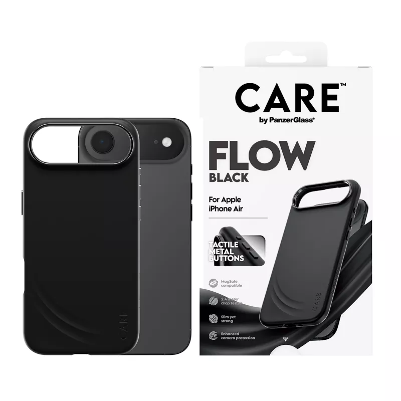 Apsauginis dėklas PanzerGlass CARE™ Flow Case juodas su MagSafe, skirtas iPhone Air