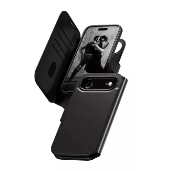 Dėklas su pinigine PanzerGlass CARE Tango 2-in-1 su MagSafe, skirtas iPhone Air, juodas
