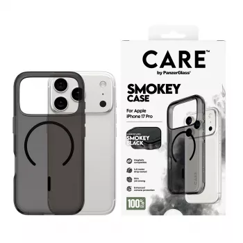 Apsauginis dėklas PanzerGlass CARE™ Urban Explorer Smokey Black MagSafe, skirtas iPhone 17 Pro (TPU, juoda)