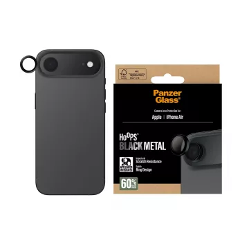 PanzerGlass Hoops kameros lęšio apsauga iPhone Air – grūdintas stiklas, juoda, atspari įbrėžimams ir smūgiams