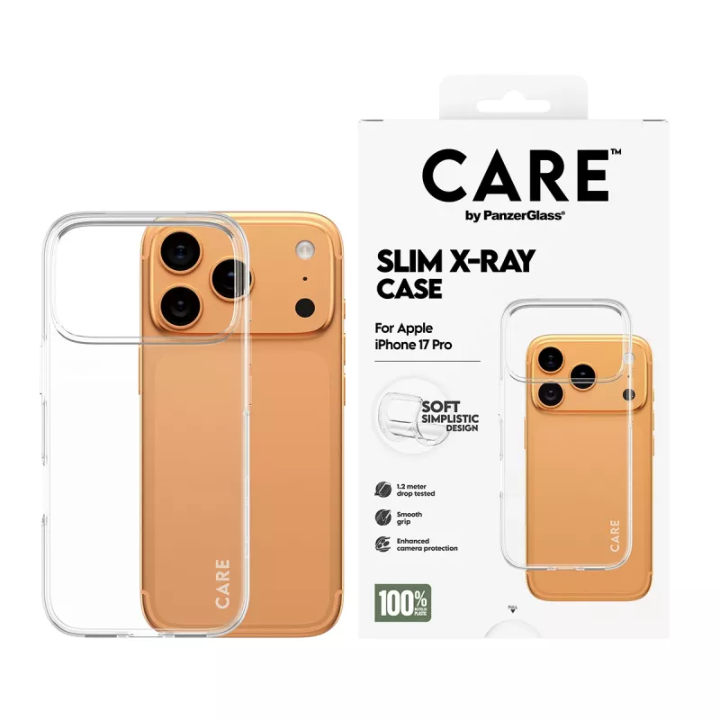Apsauginis telefono dėklas PanzerGlass CARE Fashionable Case Transparent X‑Ray Soft Basic, skirtas iPhone 17 Pro