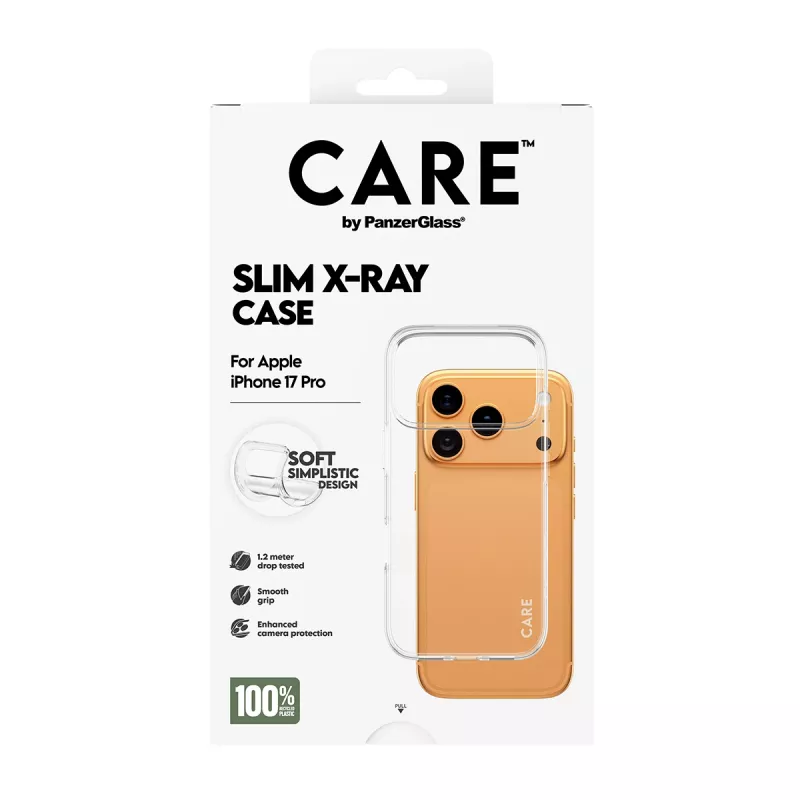 Apsauginis telefono dėklas PanzerGlass CARE Fashionable Case Transparent X‑Ray Soft Basic, skirtas iPhone 17 Pro