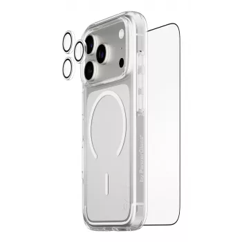 PanzerGlass CARE 3-in-1 Flagship Explorer apsauginis rinkinys iPhone 17 Pro — grūdintas stiklas, PET, silikonas, permatomas