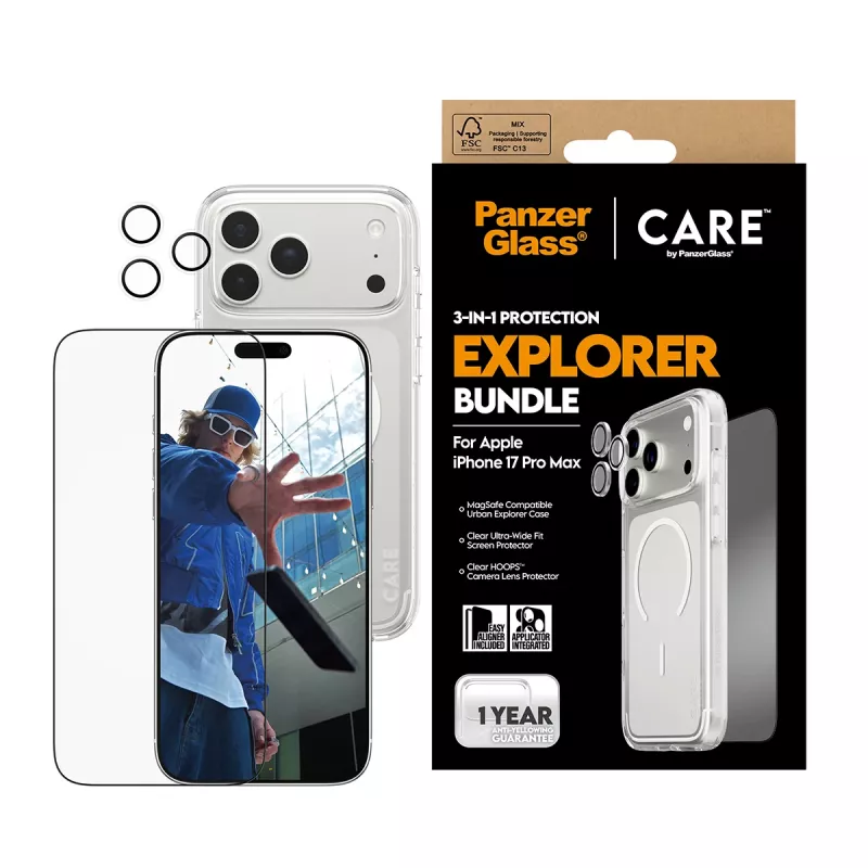 PanzerGlass ® | CARE by ® Flagship 3-in-1 Urban Explorer rinkinys iPhone 17 Pro Max