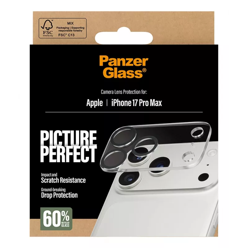 PanzerGlass PicturePerfect kameros lęšio apsauga iPhone 17 Pro Max, atspari įbrėžimams ir smūgiams
